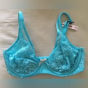 NWT Victoria's Secret Body by Victoria Unlined Demi 32DD Aqua
